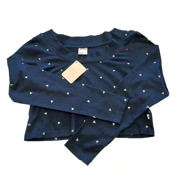 Reebok  Blue Long Sleeve Crop Top Size Large - Picture 2 of 10